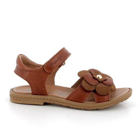 Primigi Tan Velcro Flower Sandal - 5889133