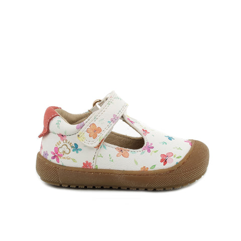 Primigi White Multi-Flower Girls T-Bar Shoe - 5901277