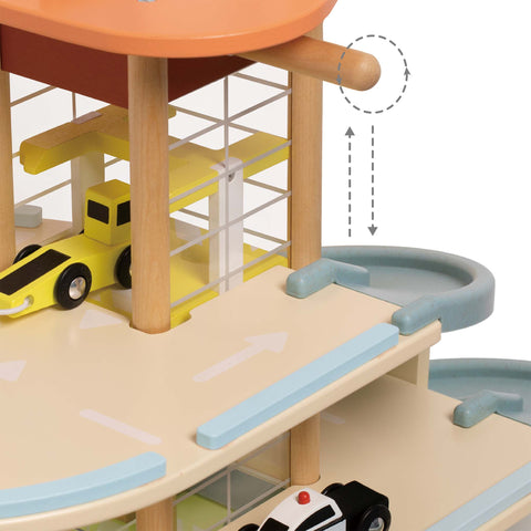 Classic World Green  Garage Wooden FSC Car Playset for Kids