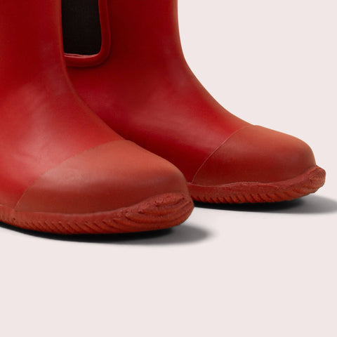 Little Green Radicals Red Ankle Natural Rubber Rain Boots