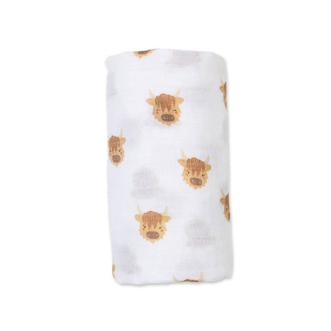 Lulujo - Muslin Swaddle - Highland Cows