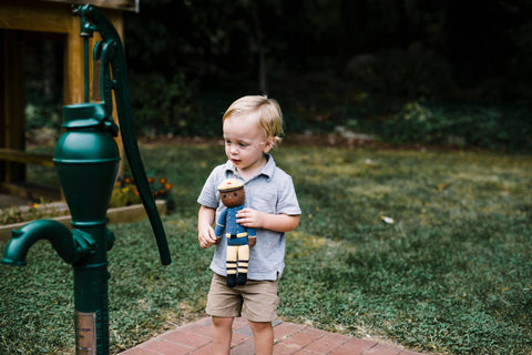 Crochet Baby Toy Large doll - Firefighter
