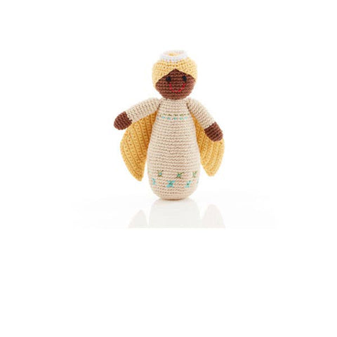 Festive rattle – cream angel