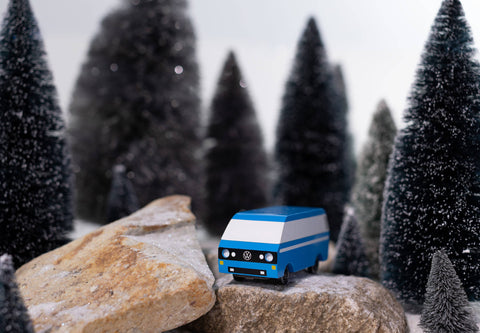 Candyvan - VW T3 Blue - Wooden Diecast Toy Car Candylab