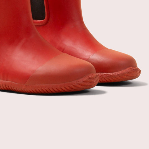 Little Green Radicals Red Ankle Natural Rubber Rain Boots