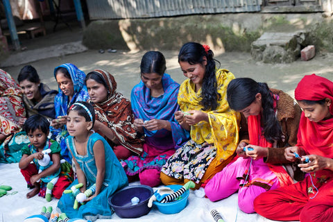 Crochet Baby Toy Pixie rattle fern