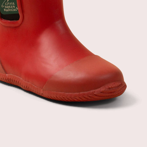 Little Green Radicals Red Ankle Natural Rubber Rain Boots