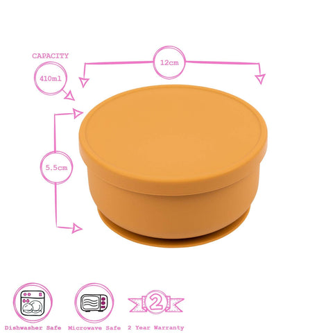 Baby Silicone Suction Bowl with Lid - By Tiny Dining