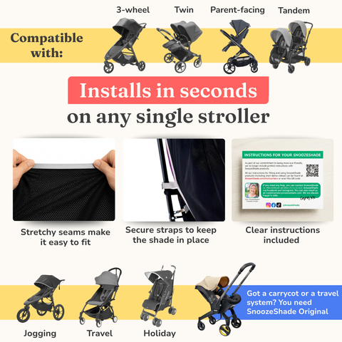 Snoozeshade Plus Extra -  Stroller And Buggy Sun/Sleep Shade
