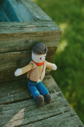 Crochet Baby Toy Cowboy rattle