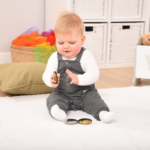 Sensory Reflective Sound Buttons -Baby Toy - Stainless steel sold individually