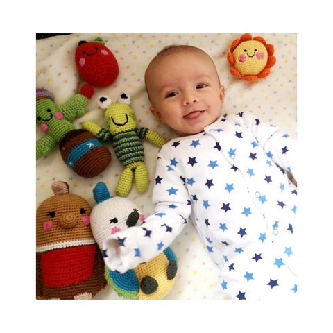 Crochet Baby Toy Stick rattle Giraffe