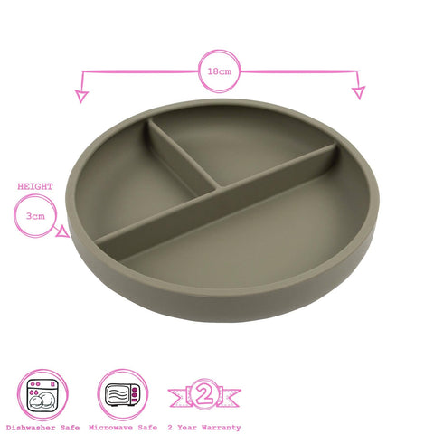 Baby Divided Silicone Suction Plate - By Tiny Dining