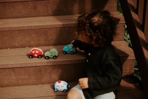 Crochet Baby Toy Car rattle - turquoise