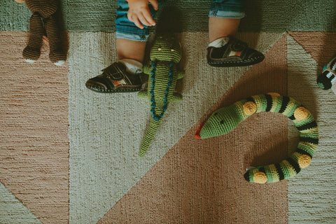 Crochet Baby Toy Snakes rattle - apple