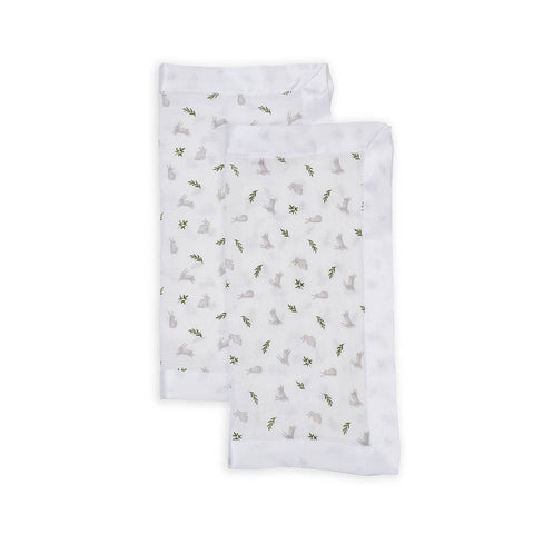 Lulujo - Muslin Security Comforter Blanket - Bunnies 2 Pack