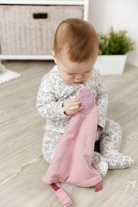 Cheeky Chompers Dusty Pink Neutral Comfortchew - Baby Comforter With Teether