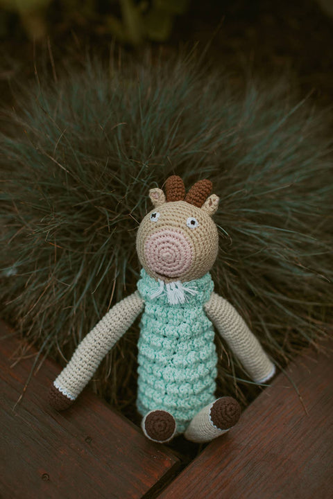 Crochet Baby Toy Goat rattle
