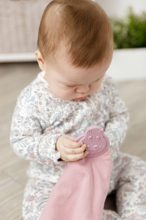 Cheeky Chompers Dusty Pink Neutral Comfortchew - Baby Comforter With Teether