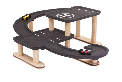 Race and Play Wooden Parking Garage PlanToys