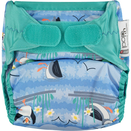 Pop-In Single Printed Nappy Blue Puffin