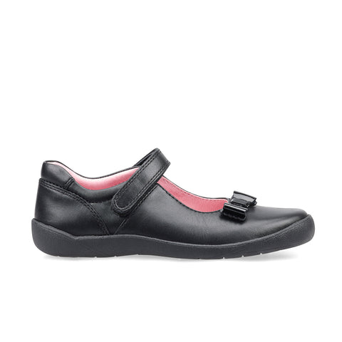 Start-Rite Giggle Black Leather School Shoe