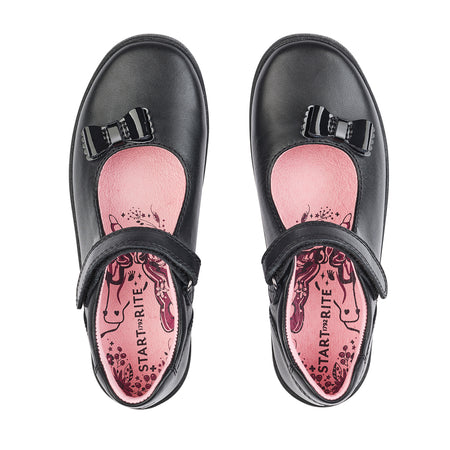 Start-Rite Giggle Black Leather School Shoe