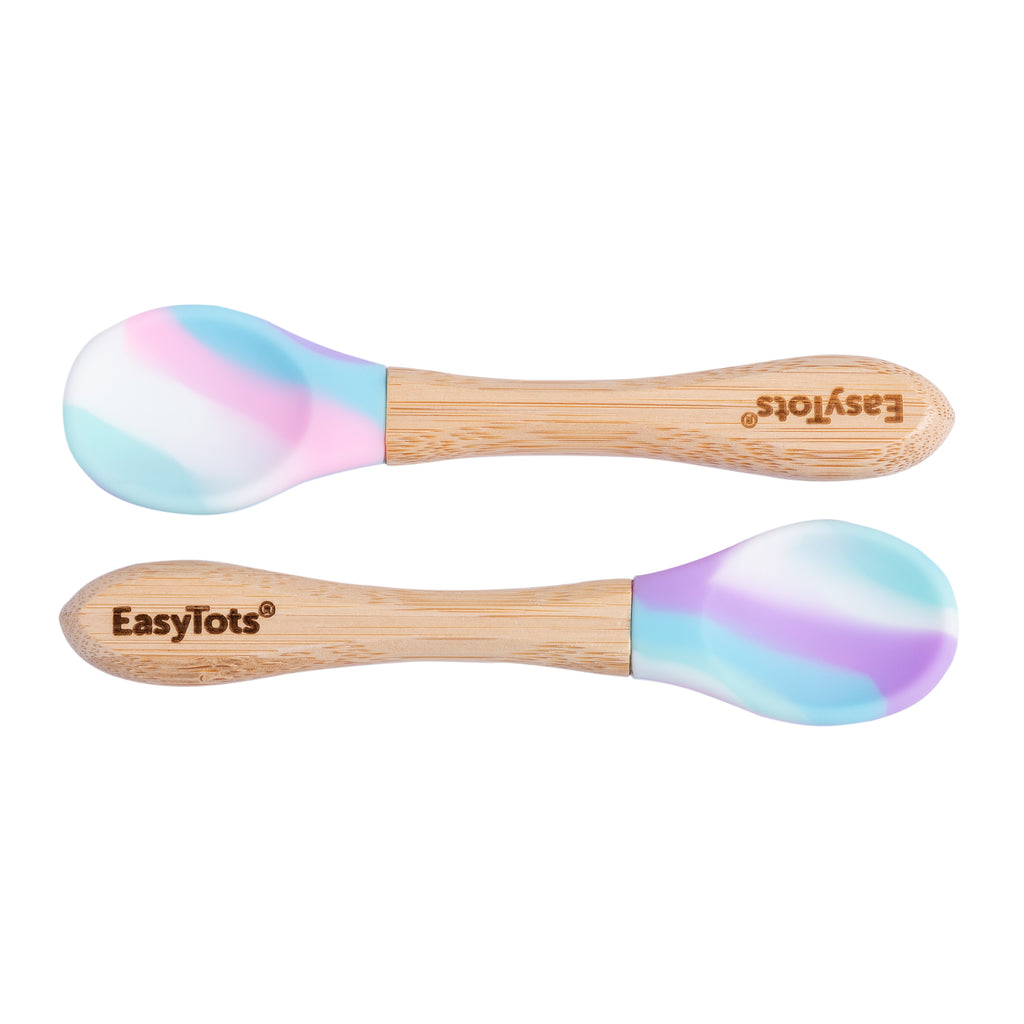 EasyTots 2 Pack Bamboo Spoons (unicorn)