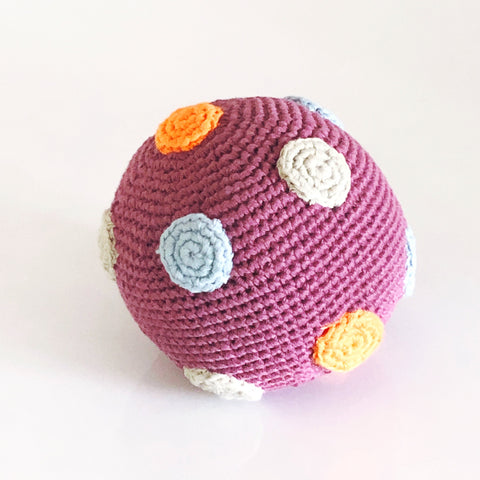 Knitted Organic Ball- Soft Purple Rattle