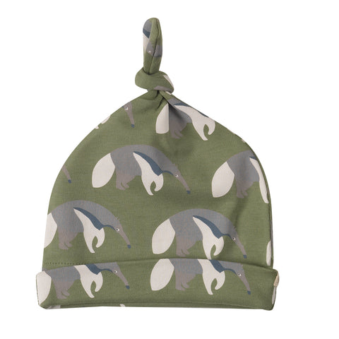 Pigeon Organics Knotted hat (AOP) anteater - green