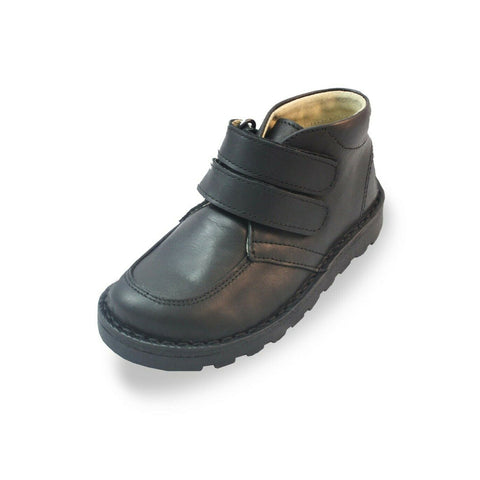 Petasil School Shoes, Crispin Black Leather