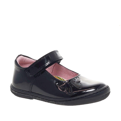 Petasil School Shoes, Dakota Black Patent