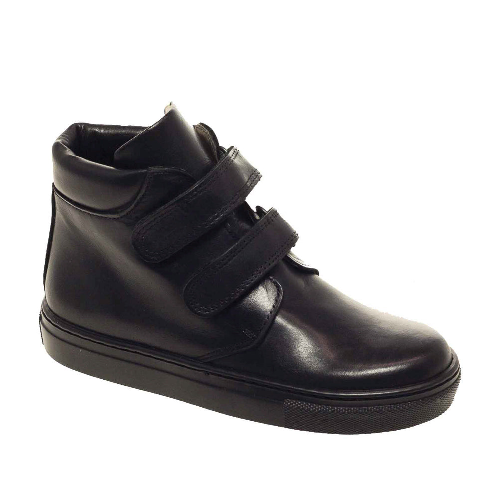 Petasil School Shoes, Emerson Black Leather