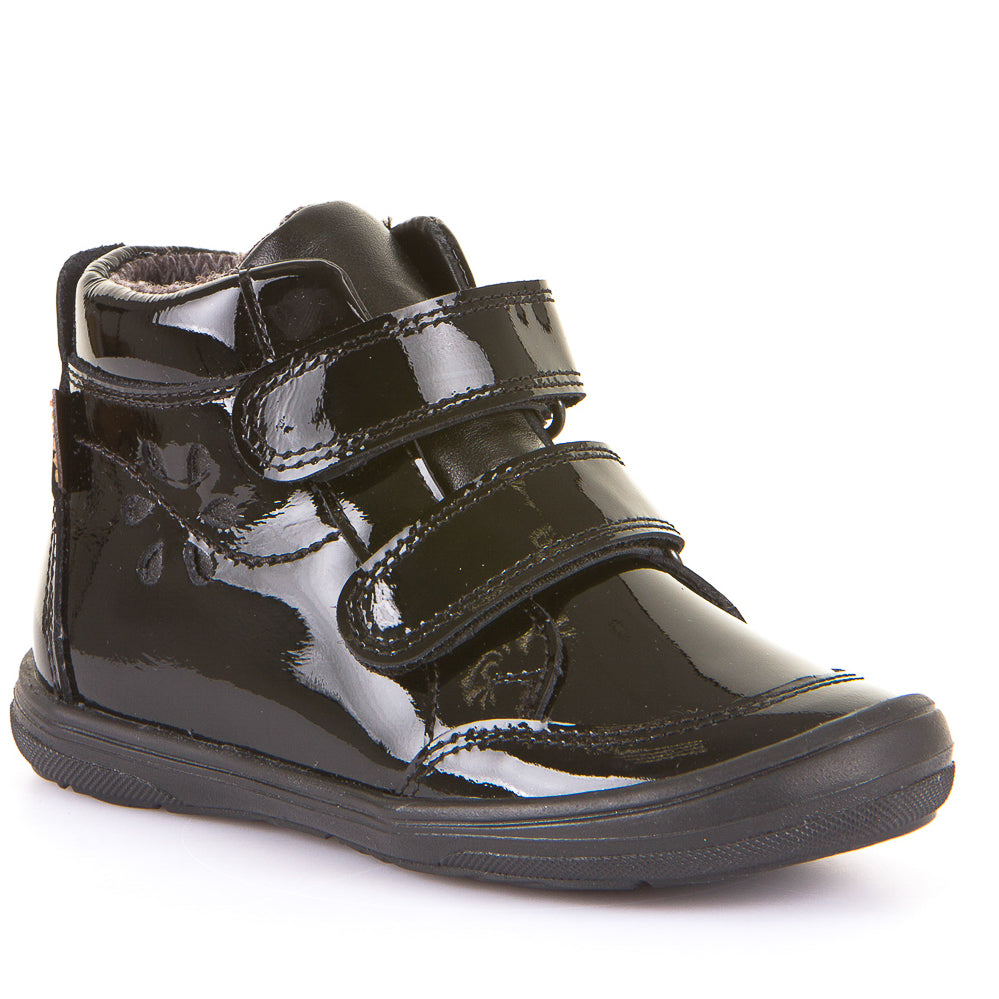 Froddo Ankle Boot Black Patent Double Velcro G3110099-1 Alice