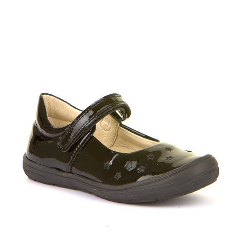 Froddo Black Patent Ballerina Velcro Shoe G3140109-1