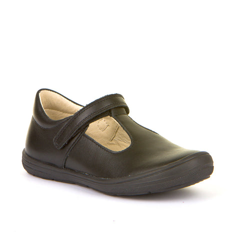 Froddo Black T-Bar Velcro School Shoe G3140110