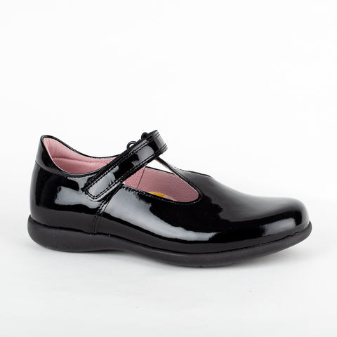 Petasil School Shoes, Thais 2 Black Patent