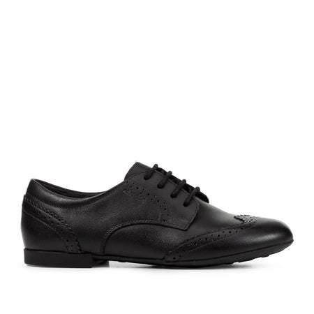 Geox Plie Black School Shoe