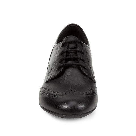 Geox Plie Black School Shoe