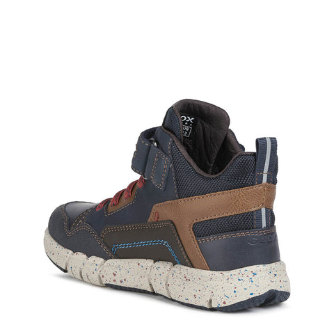 Geox J Flexyper Navy/Red Ankle Boots