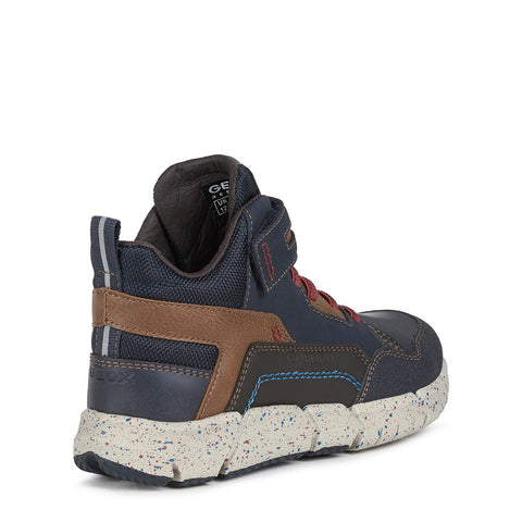 Geox J Flexyper Navy/Red Ankle Boots