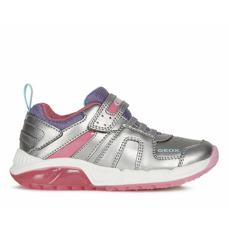 Geox J Spaziale Silver/Fuschia Trainers