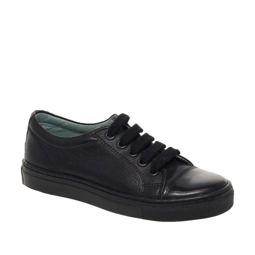 Petasil School Shoes, Peel Black Leather