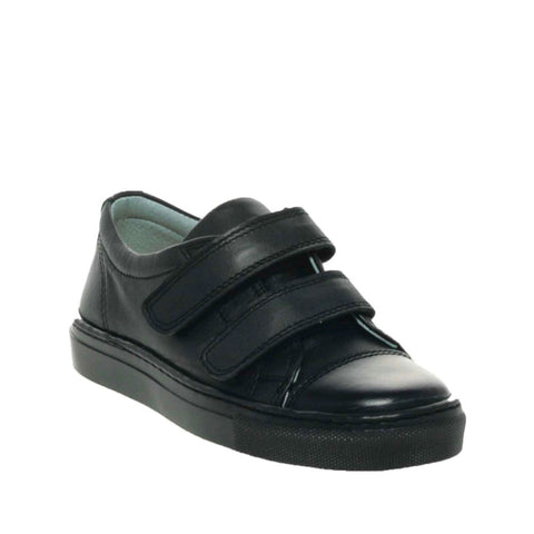 Petasil School Shoes, Pose Black Leather