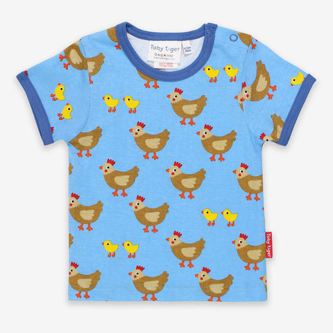 Toby Tiger Organic Chicken Print T-Shirt