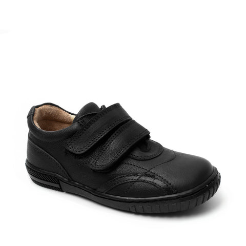 Petasil School Shoes, Veejay Black Leather