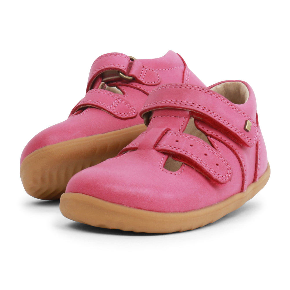 Bobux Jack and Jill T-bar Pink Step Up (First Walkers)