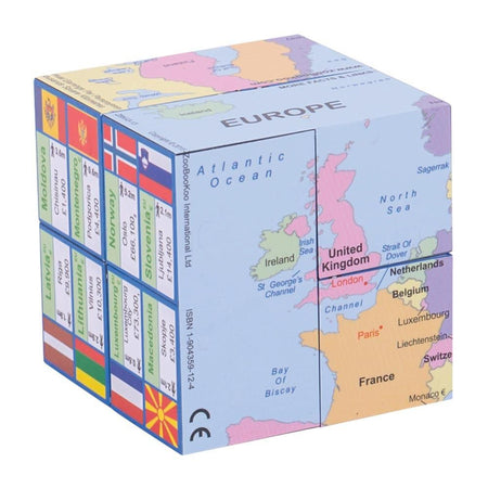 Europe Cube Book - Map, Flags & Facts