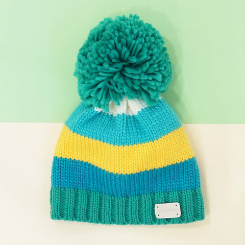 Blade & Rose Green and Mustard Bobble Hat